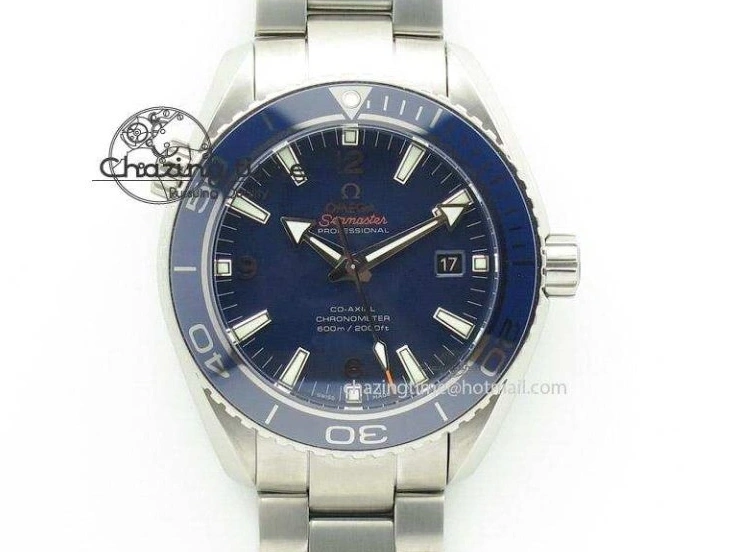 0301 Planet Ocean GMT 42mm V6F Best Edition Blue Bezel Blue Dial On SS Bracelet A ModernLook 8274